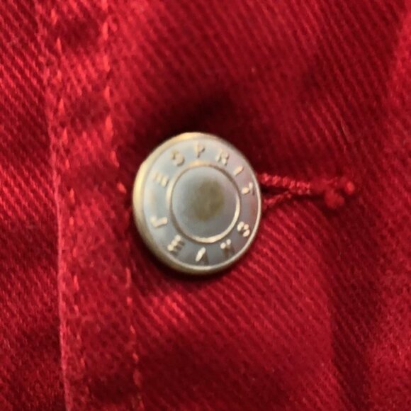 ESPRIT Red Denim Long Skirt button down small/medium fit - Picture 5 of 7